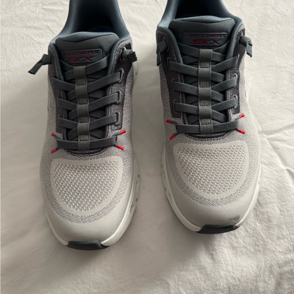 Skechers Light Gray and Red Sport Shoes
